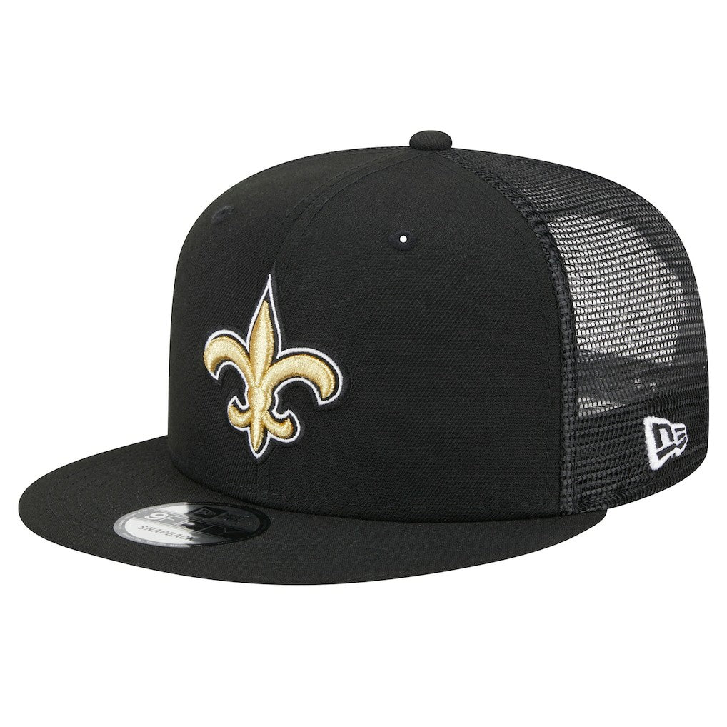 New Orleans Saints New Era Main Trucker 9FIFTY Snapback Hat - Black Hats
