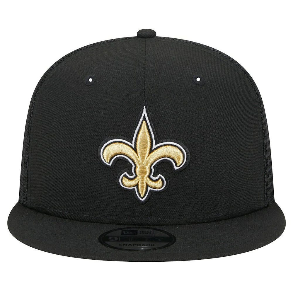 New Orleans Saints New Era Main Trucker 9FIFTY Snapback Hat - Black Hats