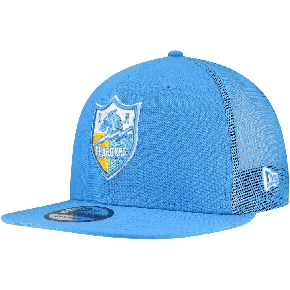 Los Angeles Chargers New Era Throwback Main Trucker 9FIFTY Snapback Hat - Powder Blue Hats