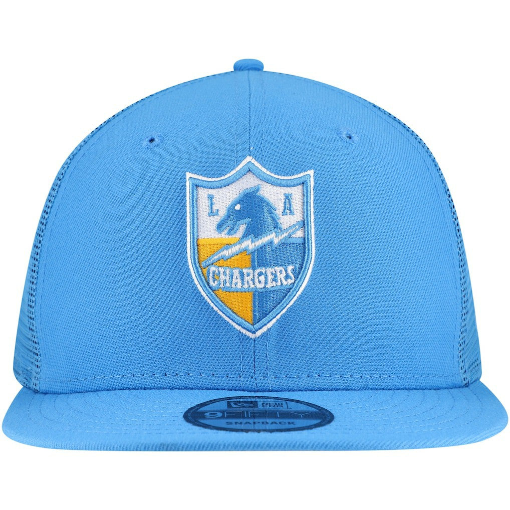 Los Angeles Chargers New Era Throwback Main Trucker 9FIFTY Snapback Hat - Powder Blue Hats