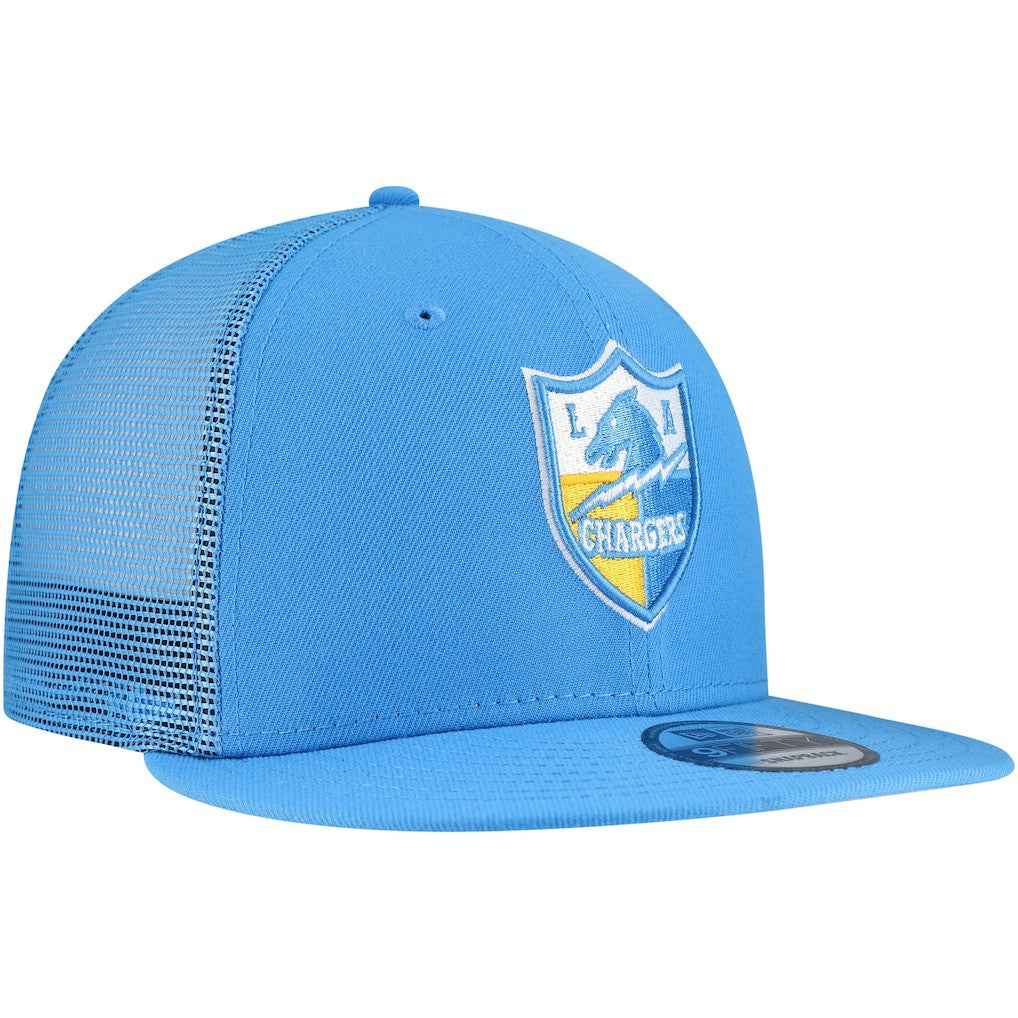 Los Angeles Chargers New Era Throwback Main Trucker 9FIFTY Snapback Hat - Powder Blue Hats