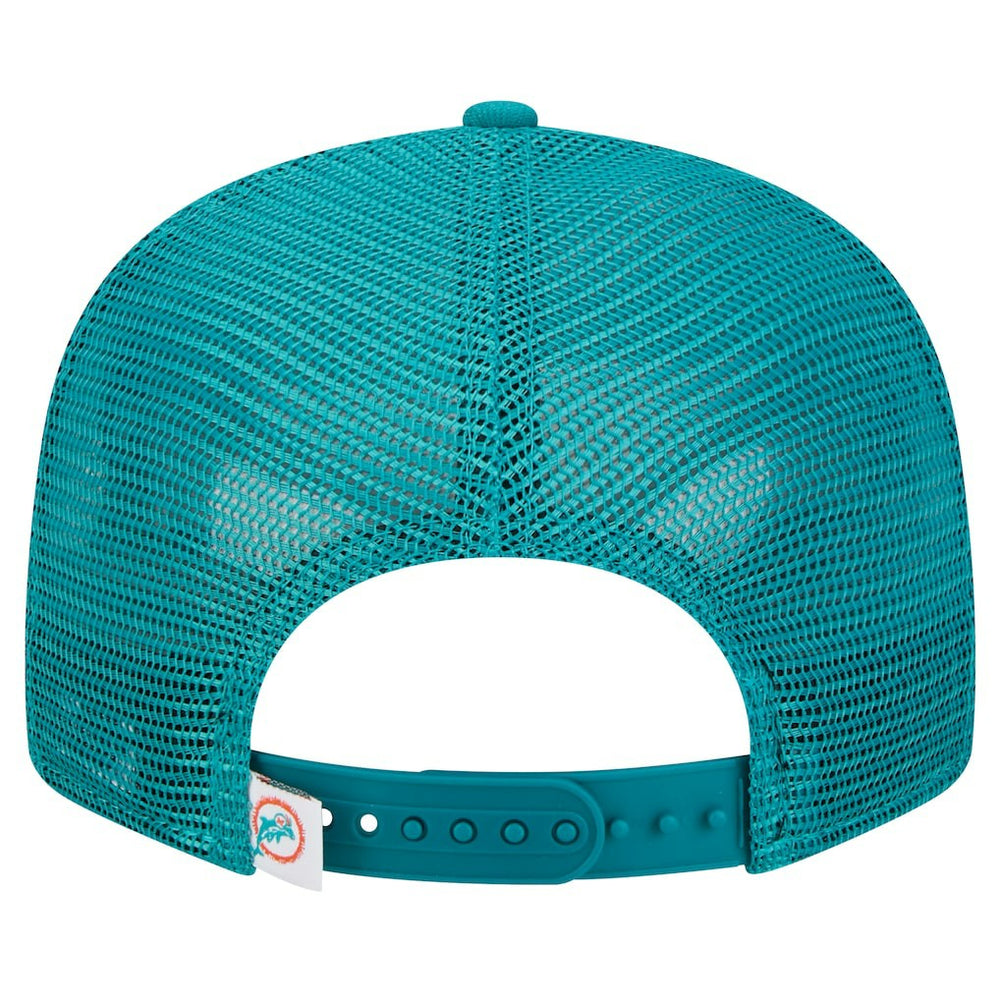 Miami Dolphins New Era Throwback Main Trucker 9FIFTY Snapback Hat - Aqua Hats