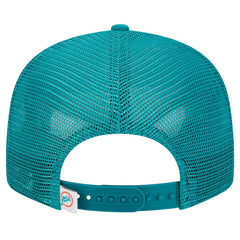 Miami Dolphins New Era Throwback Main Trucker 9FIFTY Snapback Hat - Aqua Hats