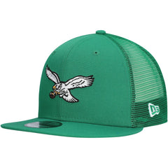 Philadelphia Eagles New Era Throwback Main Trucker 9FIFTY Snapback Hat - Kelly Green Hats