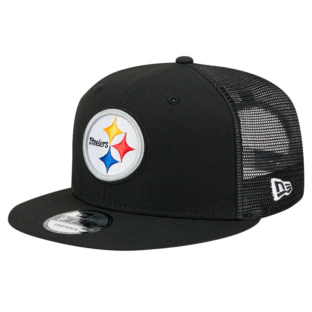 Pittsburgh Steelers New Era Main Trucker 9FIFTY Snapback Hat - Black Hats