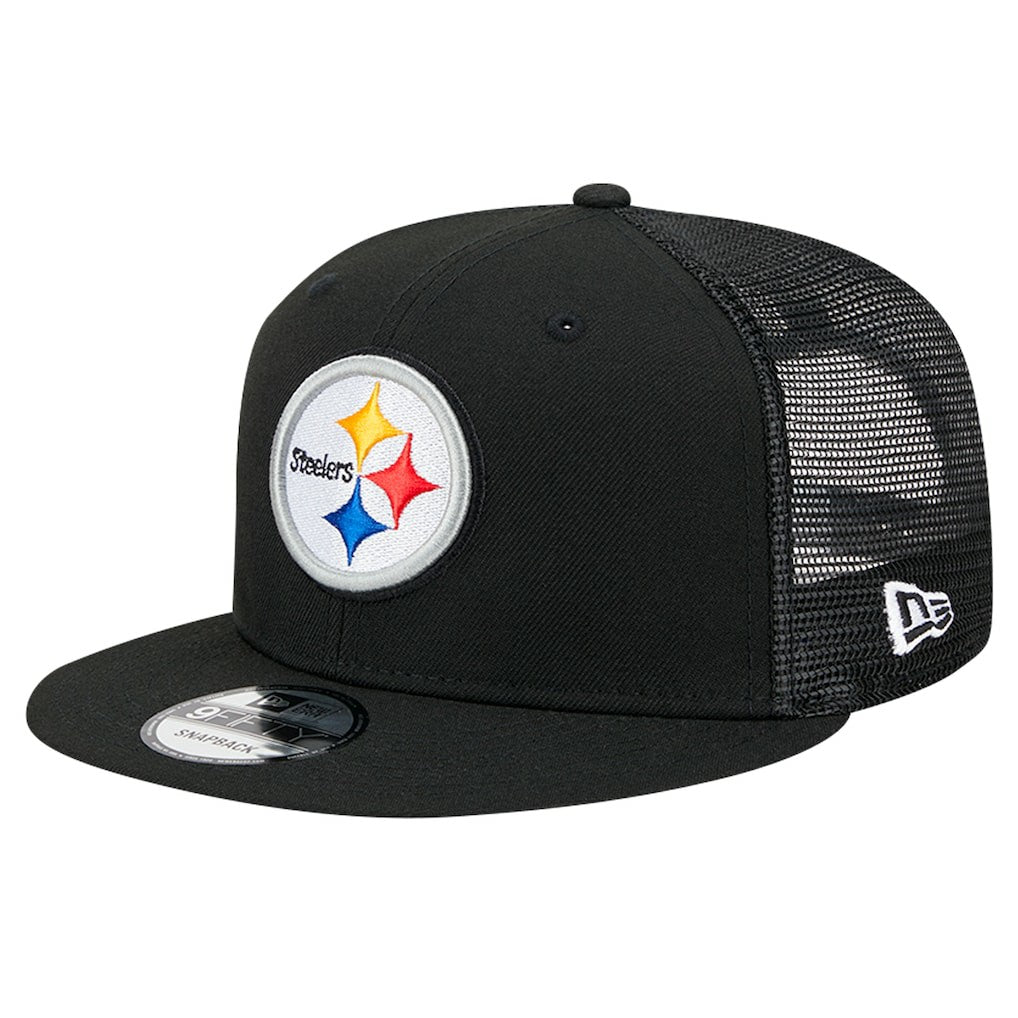 Pittsburgh Steelers New Era Main Trucker 9FIFTY Snapback Hat - Black Hats