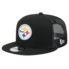 Pittsburgh Steelers New Era Main Trucker 9FIFTY Snapback Hat - Black Hats