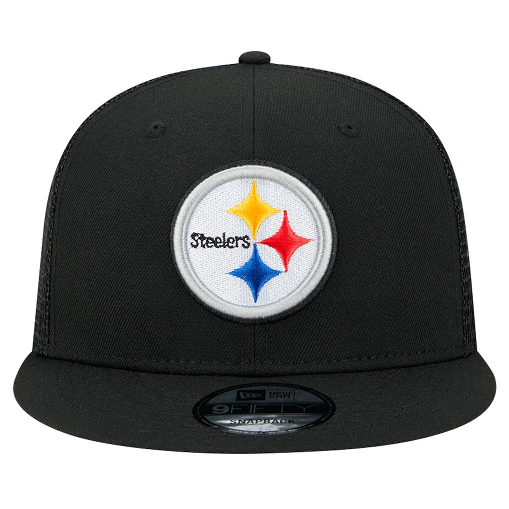 Pittsburgh Steelers New Era Main Trucker 9FIFTY Snapback Hat - Black Hats