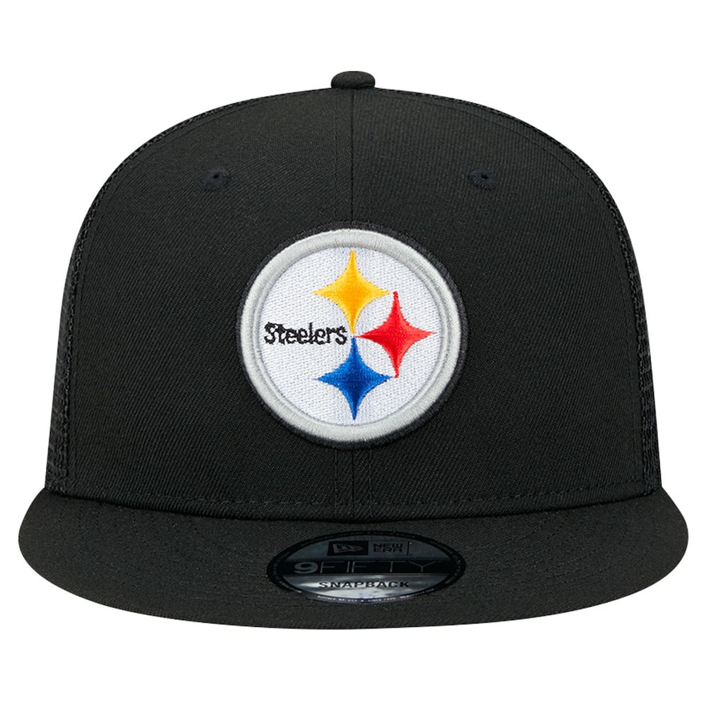Pittsburgh Steelers New Era Main Trucker 9FIFTY Snapback Hat - Black Hats