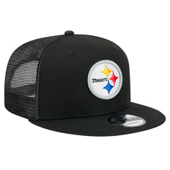 Pittsburgh Steelers New Era Main Trucker 9FIFTY Snapback Hat - Black Hats