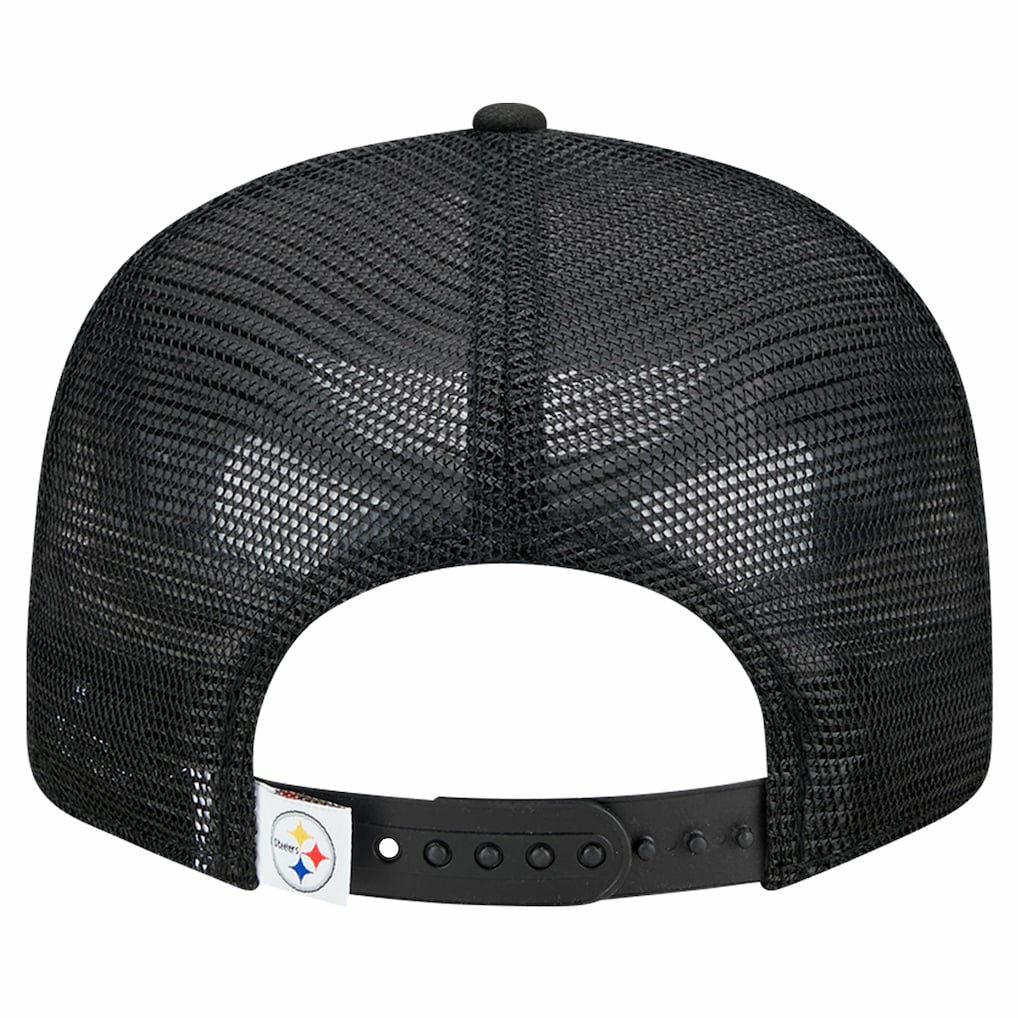 Pittsburgh Steelers New Era Main Trucker 9FIFTY Snapback Hat - Black Hats