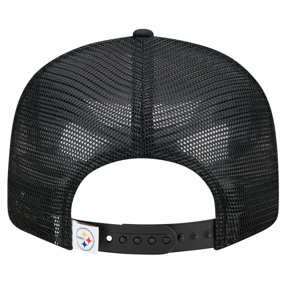 Pittsburgh Steelers New Era Main Trucker 9FIFTY Snapback Hat - Black Hats