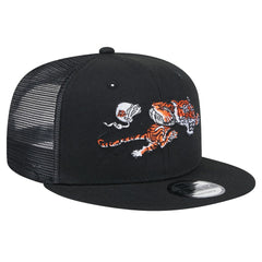 Cincinnati Bengals New Era Throwback Main Trucker 9FIFTY Snapback Hat - Black Hats