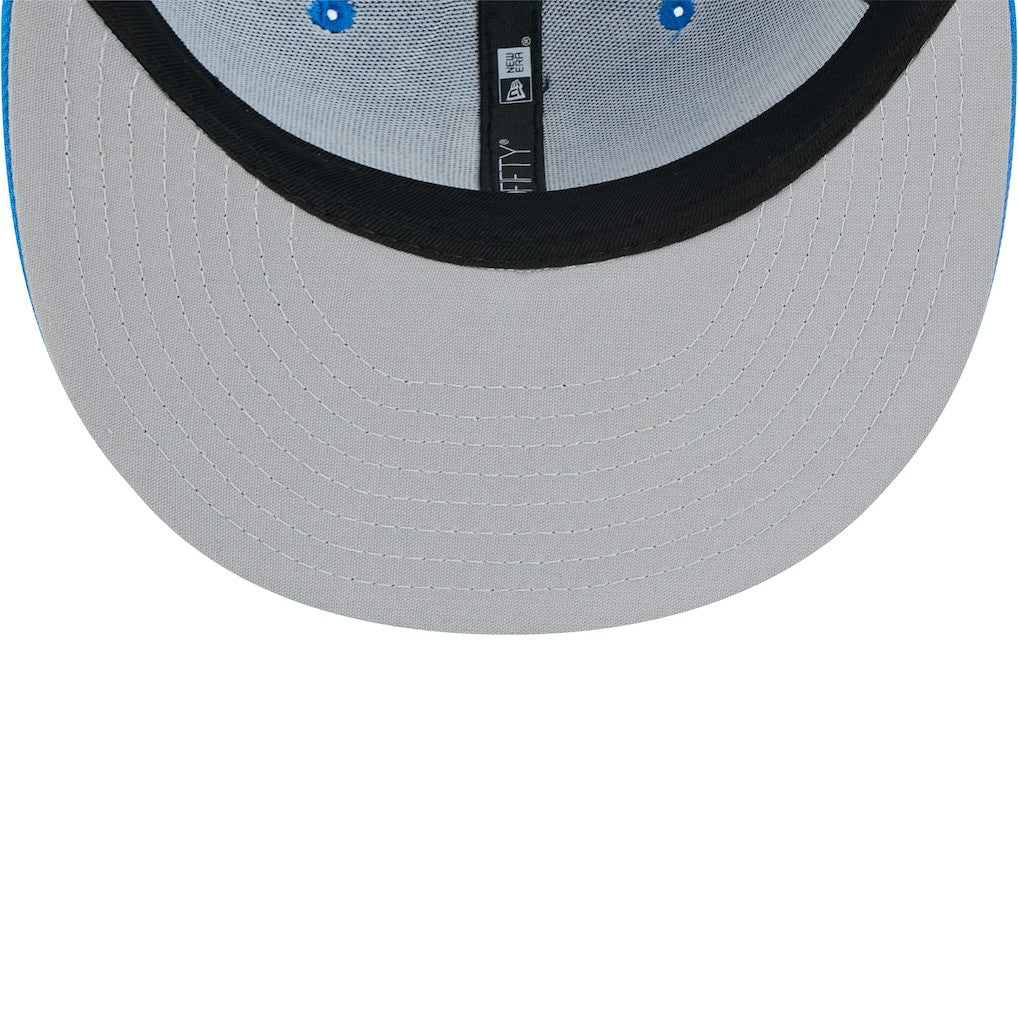 Detroit Lions New Era Throwback Main Trucker 9FIFTY Snapback Hat - Blue Hats