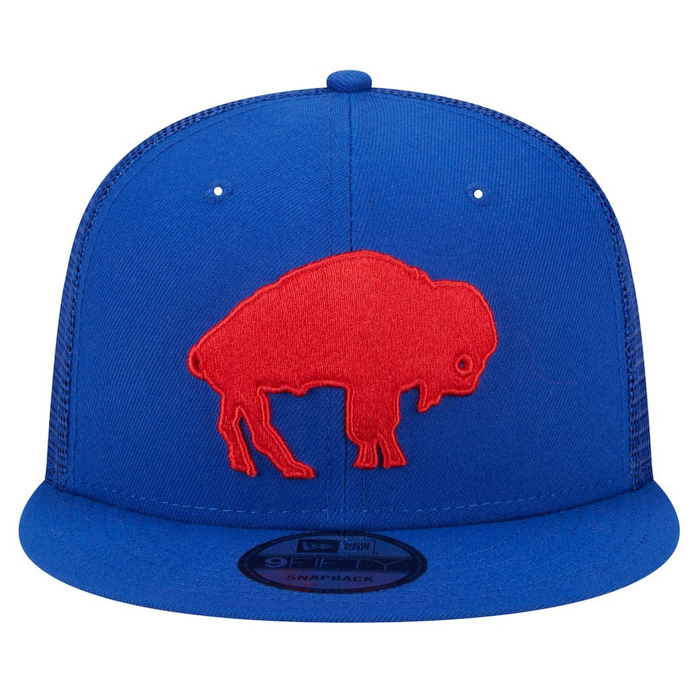 Buffalo Bills New Era Throwback Main Trucker 9FIFTY Snapback Hat - Royal Hats