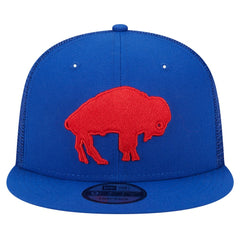 Buffalo Bills New Era Throwback Main Trucker 9FIFTY Snapback Hat - Royal Hats