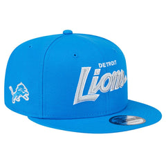 Detroit Lions New Era Main Script 9FIFTY Snapback Hat - Blue Hats