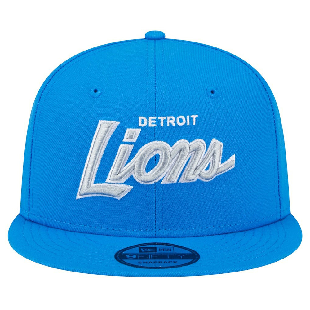 Detroit Lions New Era Main Script 9FIFTY Snapback Hat - Blue Hats
