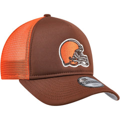 Cleveland Browns New Era Youth A-Frame 9FORTY Trucker Adjustable Hat - Brown Hats