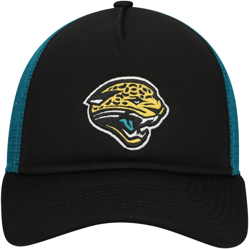 Jacksonville Jaguars New Era Youth A-Frame 9FORTY Trucker Adjustable Hat - Black Hats