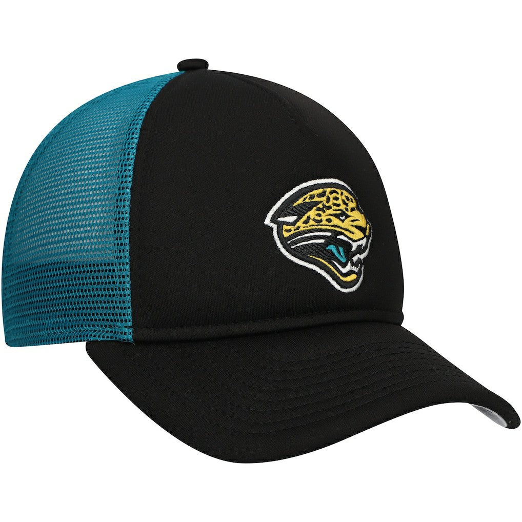 Jacksonville Jaguars New Era Youth A-Frame 9FORTY Trucker Adjustable Hat - Black Hats