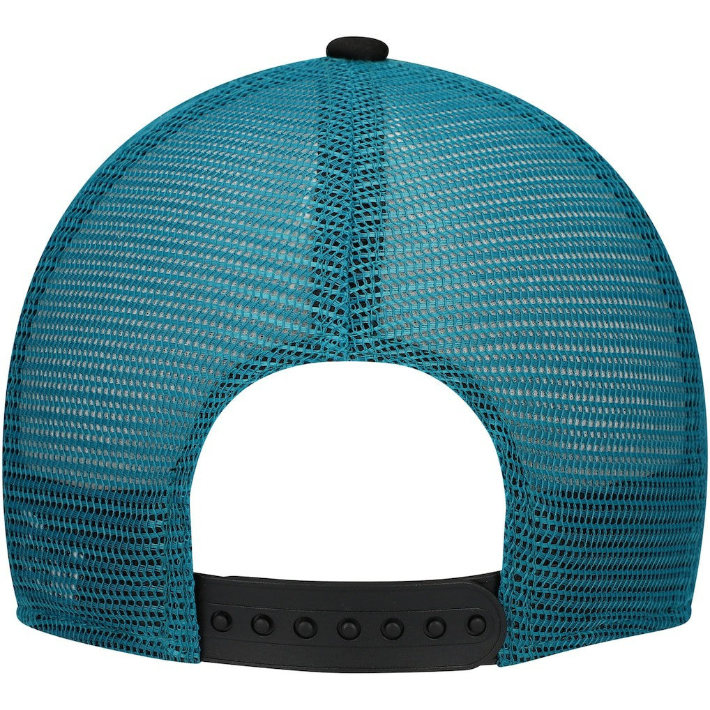 Jacksonville Jaguars New Era Youth A-Frame 9FORTY Trucker Adjustable Hat - Black Hats
