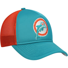 Miami Dolphins New Era Youth A-Frame 9FORTY Trucker Adjustable Hat - Aqua Hats