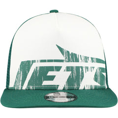 New York Jets New Era Youth Distressed 9FIFTY A-Frame Snapback Hat - White/Green Hats