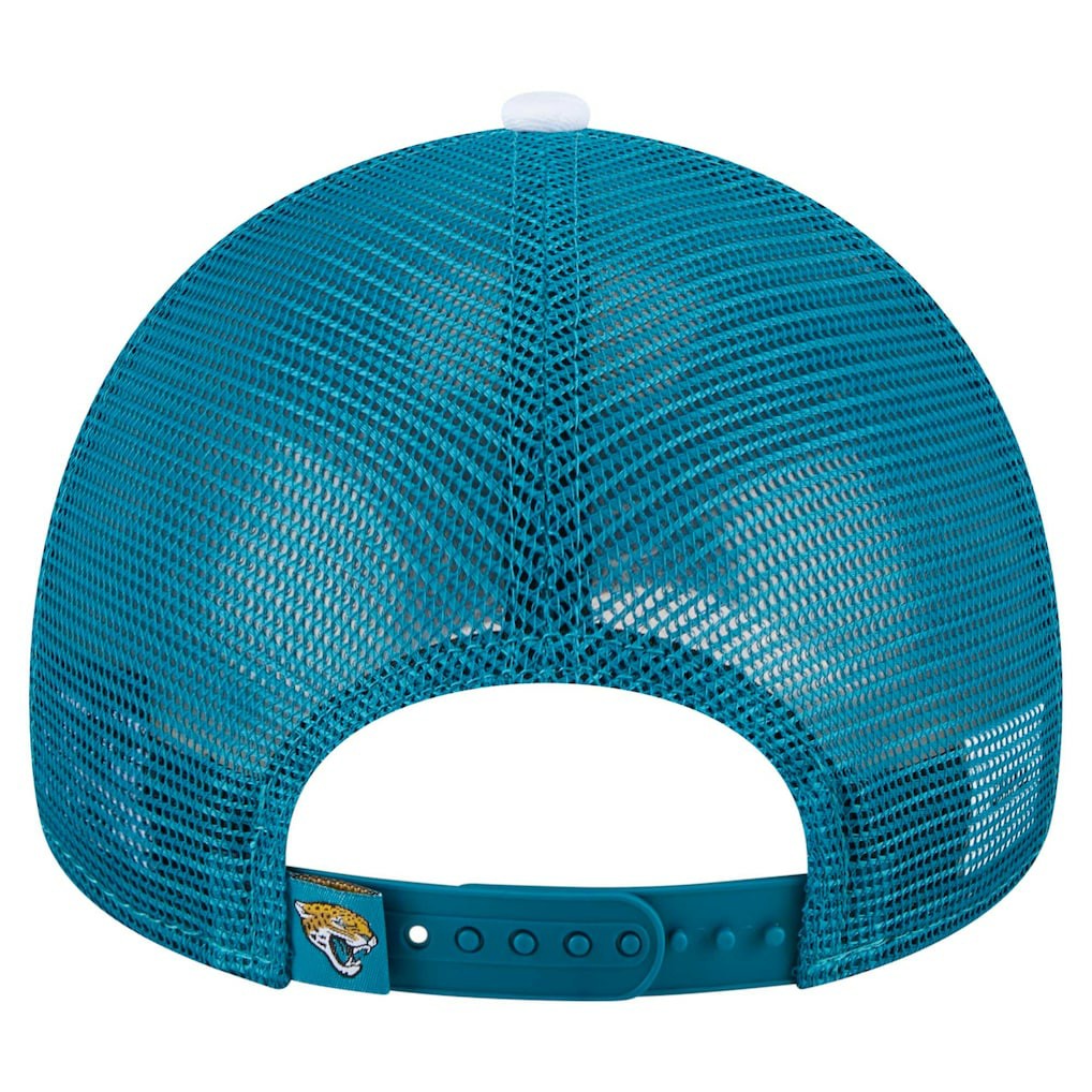 Jacksonville Jaguars New Era Youth Sport Night Color Block 9FORTY A-Frame Trucker Adjustable Hat - Teal Hats