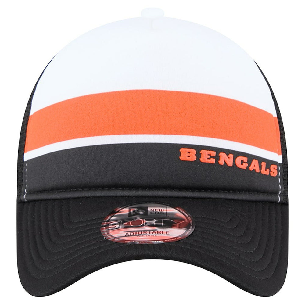 Cincinnati Bengals New Era Youth Sport Night Color Block 9FORTY A-Frame Trucker Adjustable Hat - Black Hats