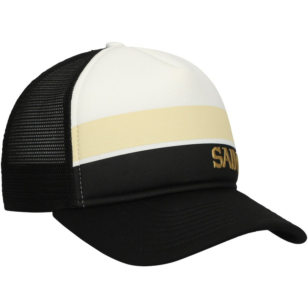 New Orleans Saints New Era Youth Sport Night Color Block 9FORTY A-Frame Trucker Adjustable Hat - Black Hats