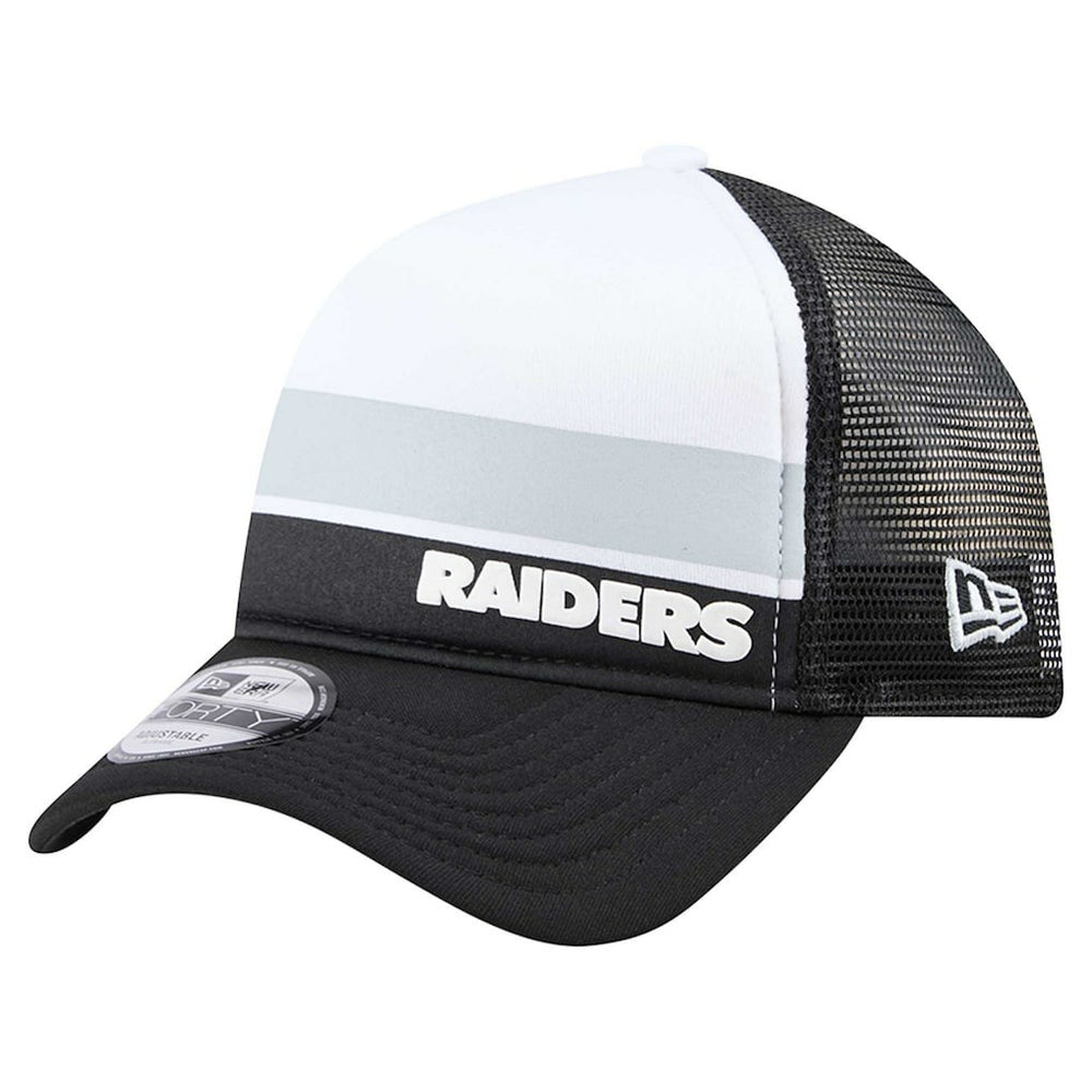 Las Vegas Raiders New Era Youth Sport Night Color Block 9FORTY A-Frame Trucker Adjustable Hat - Black Hats