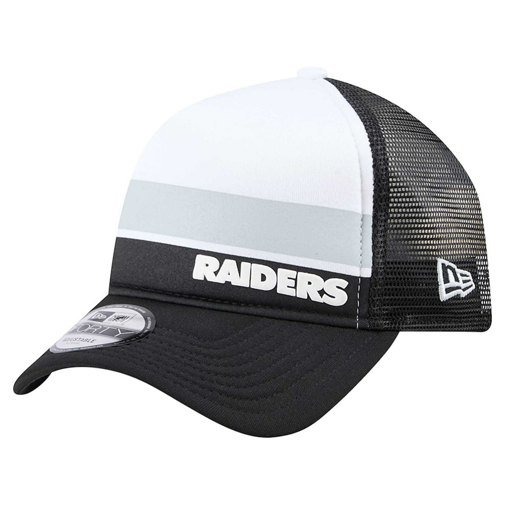 Las Vegas Raiders New Era Youth Sport Night Color Block 9FORTY A-Frame Trucker Adjustable Hat - Black Hats