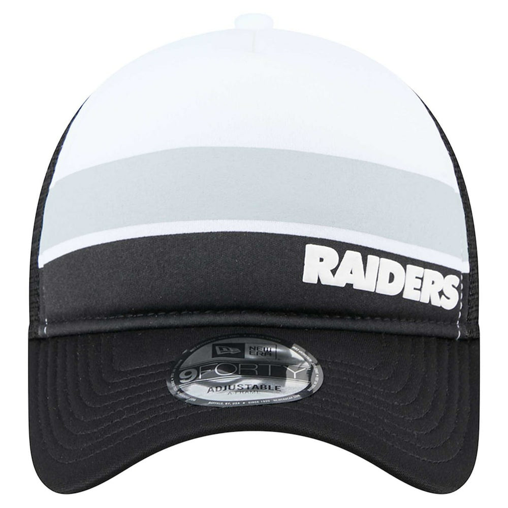 Las Vegas Raiders New Era Youth Sport Night Color Block 9FORTY A-Frame Trucker Adjustable Hat - Black Hats