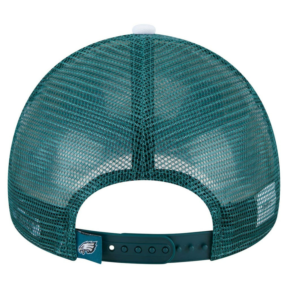 Philadelphia Eagles New Era Youth Sport Night Color Block 9FORTY A-Frame Trucker Adjustable Hat - Midnight Green Hats