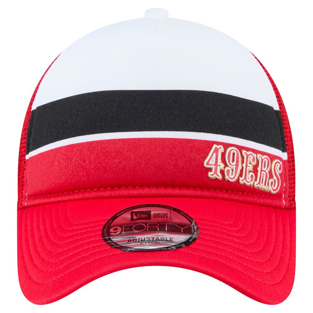 San Francisco 49ers New Era Youth Sport Night Color Block 9FORTY A-Frame Trucker Adjustable Hat - Scarlet Hats