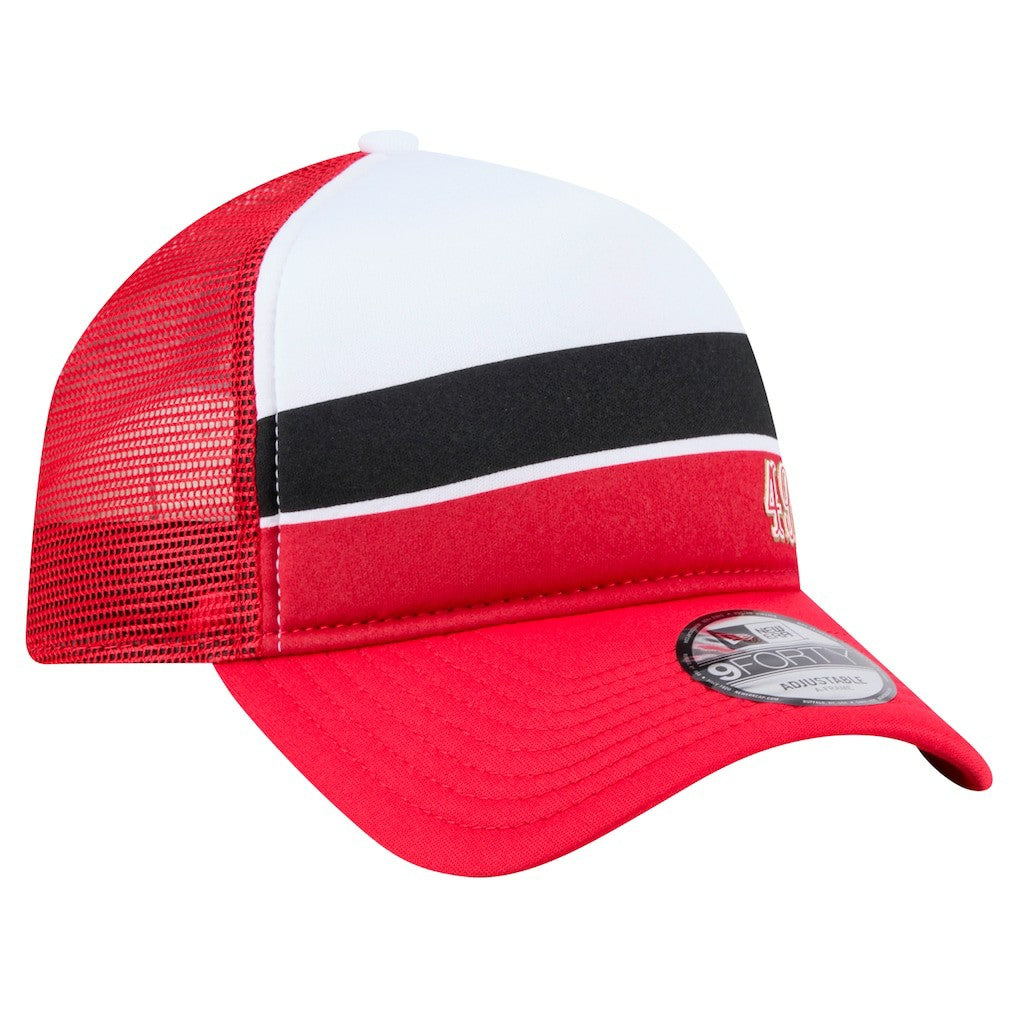 San Francisco 49ers New Era Youth Sport Night Color Block 9FORTY A-Frame Trucker Adjustable Hat - Scarlet Hats