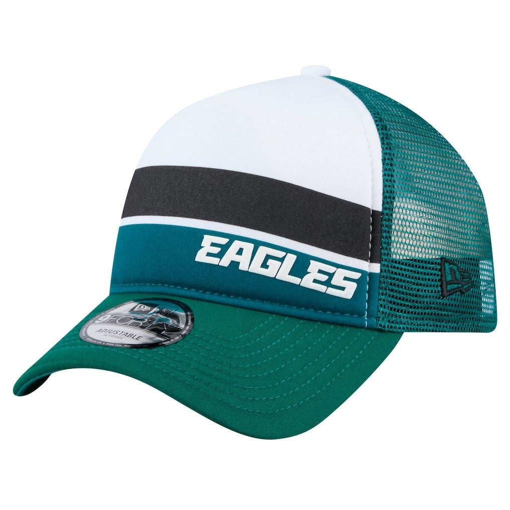 Philadelphia Eagles New Era Preschool Sport Night Color Block 9FORTY A-Frame Trucker Adjustable Hat - Midnight Green Hats