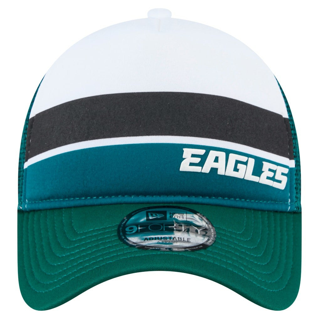 Philadelphia Eagles New Era Preschool Sport Night Color Block 9FORTY A-Frame Trucker Adjustable Hat - Midnight Green Hats