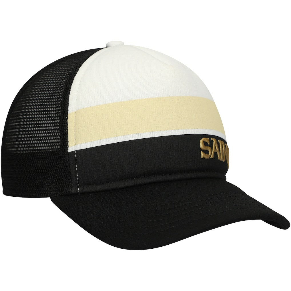 New Orleans Saints New Era Preschool Sport Night Color Block 9FORTY A-Frame Trucker Adjustable Hat - Black Hats