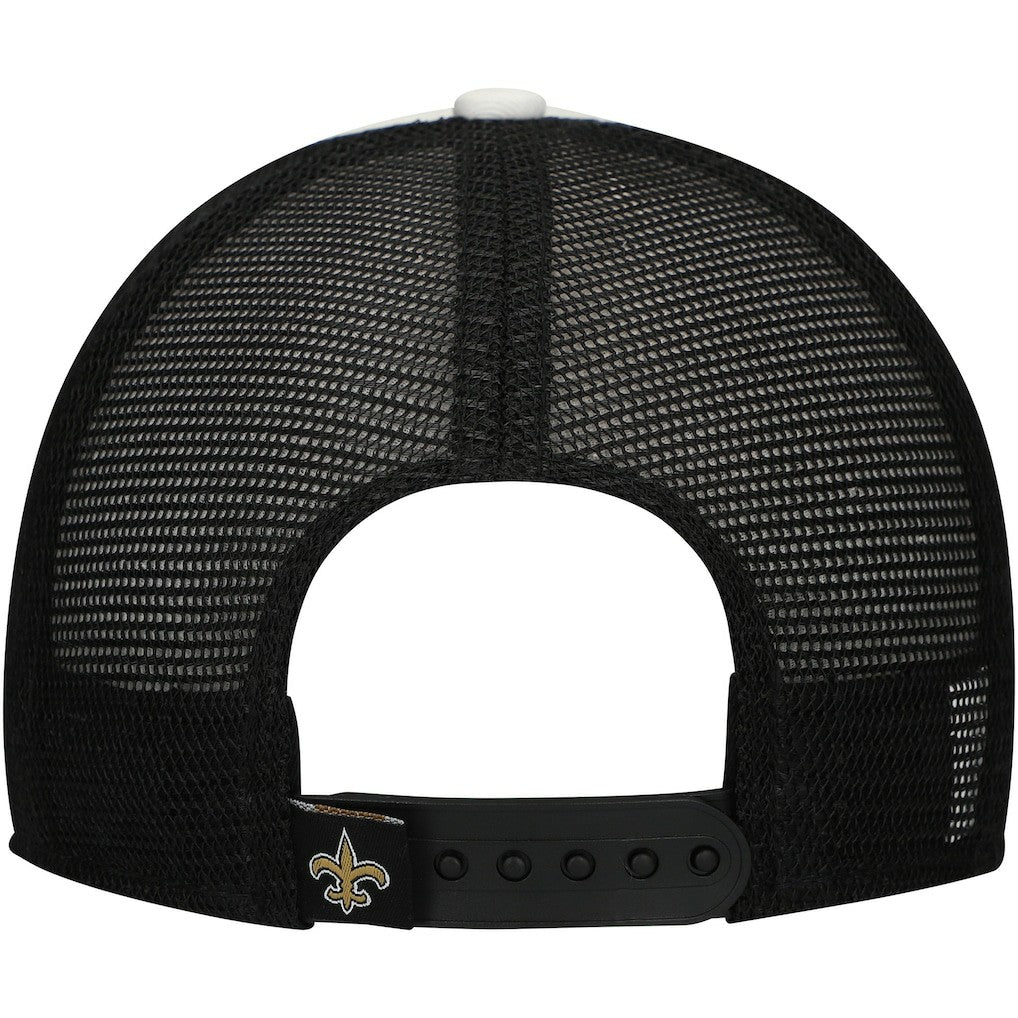 New Orleans Saints New Era Preschool Sport Night Color Block 9FORTY A-Frame Trucker Adjustable Hat - Black Hats