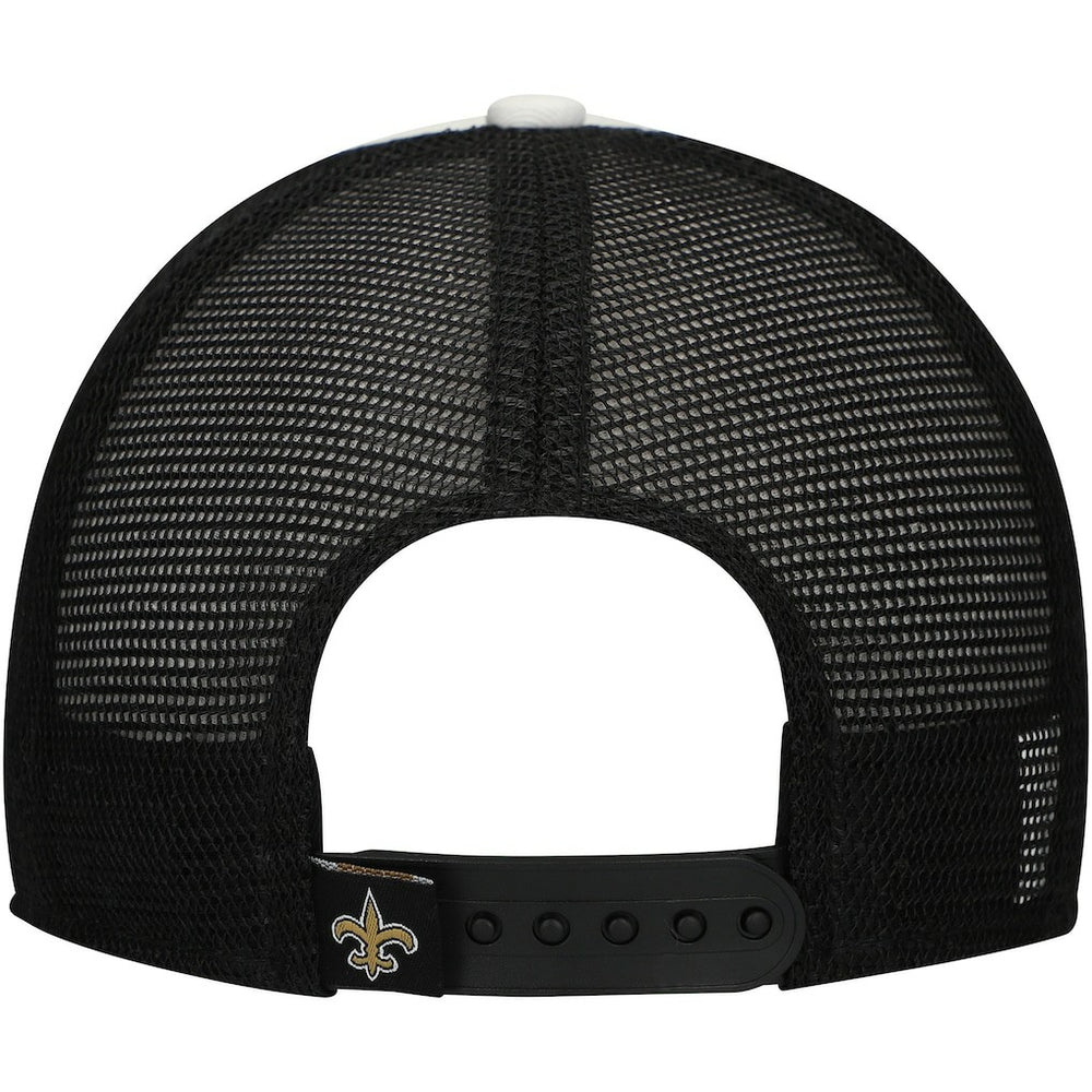 New Orleans Saints New Era Preschool Sport Night Color Block 9FORTY A-Frame Trucker Adjustable Hat - Black Hats