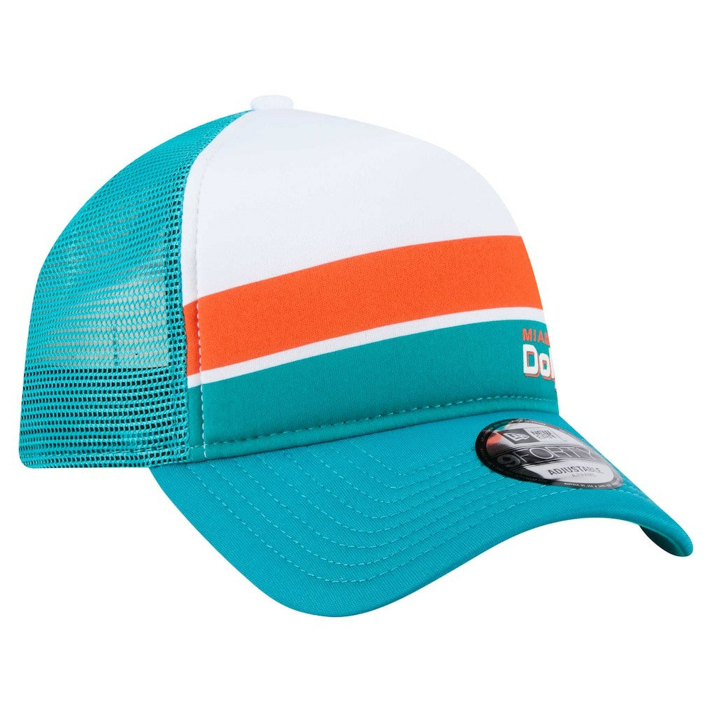 Miami Dolphins New Era Preschool Sport Night Color Block 9FORTY A-Frame Trucker Adjustable Hat - Aqua Hats