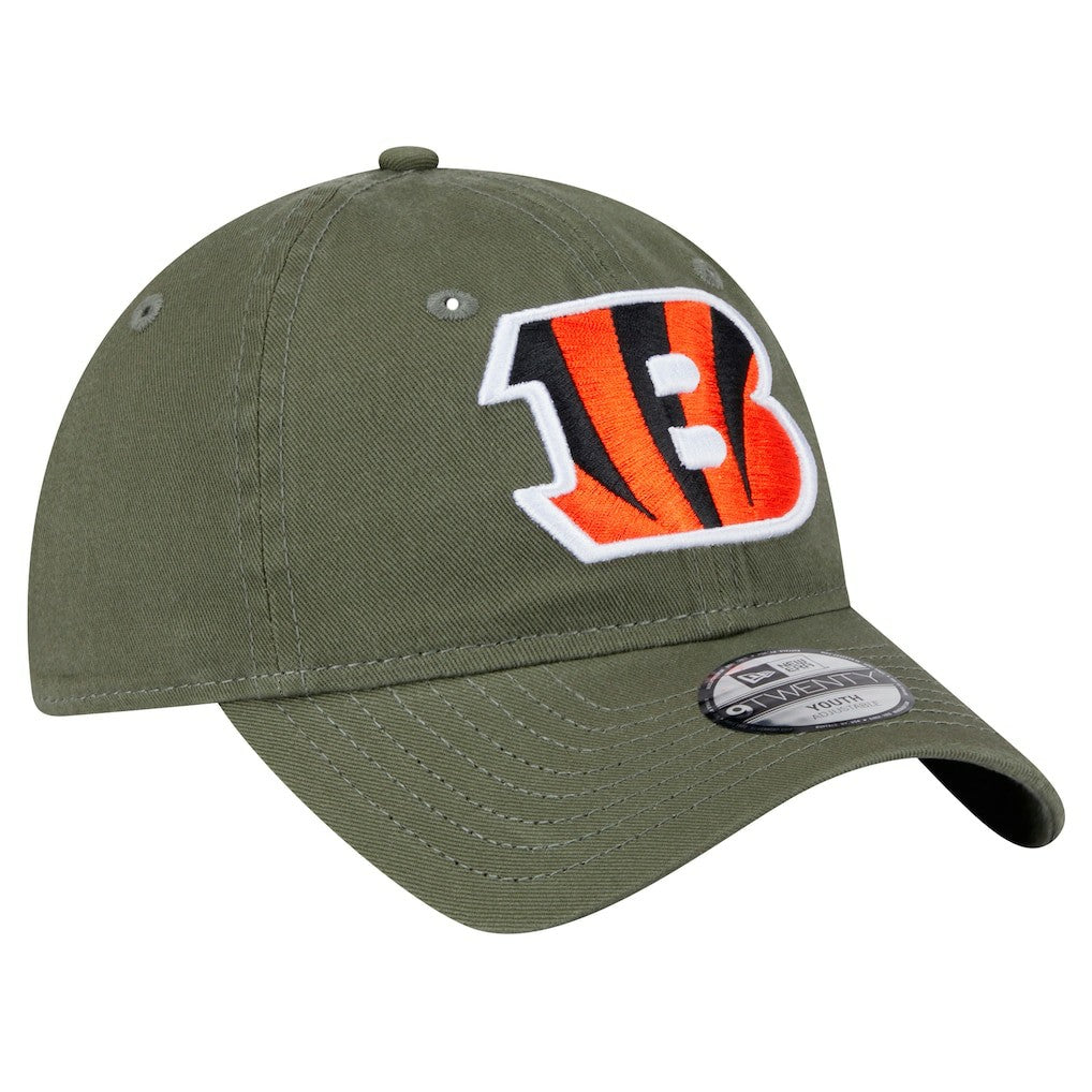 Cincinnati Bengals New Era Youth Main 9TWENTY Adjustable Hat - Olive Hats