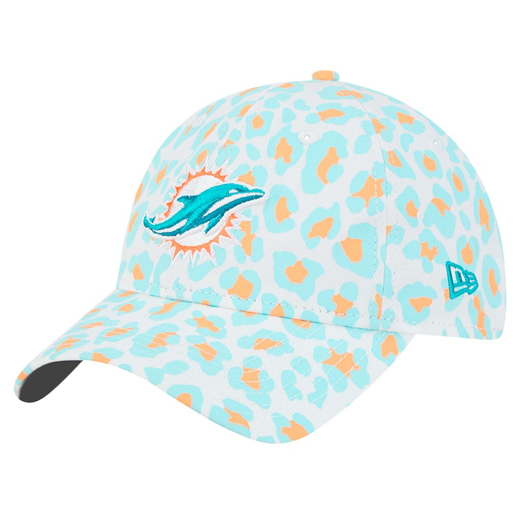 Miami Dolphins New Era Preschool Active Leopard 9TWENTY Adjustable Hat - White Hats