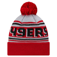 San Francisco 49ers New Era Youth Main Cuffed Knit Hat with Pom - Scarlet Hats