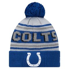 Indianapolis Colts New Era Youth Main Cuffed Knit Hat with Pom - Royal Hats