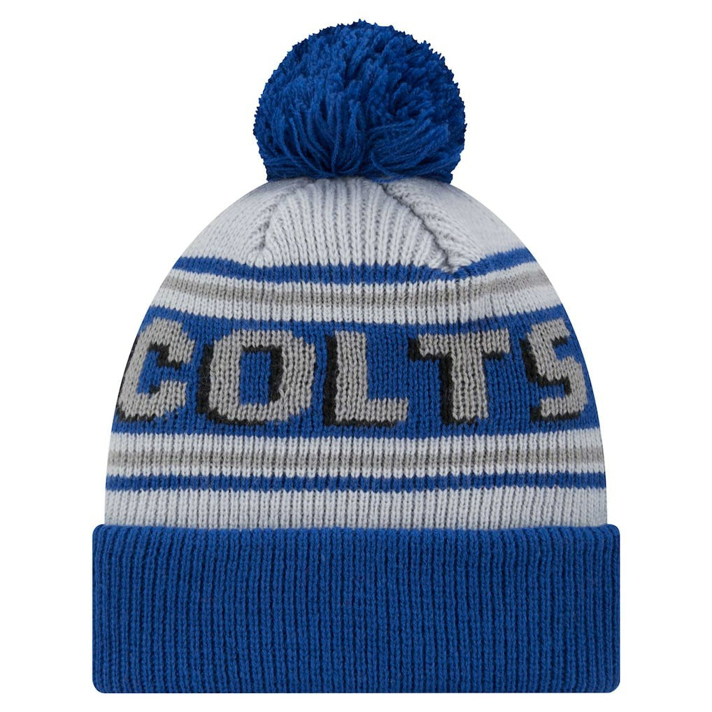 Indianapolis Colts New Era Youth Main Cuffed Knit Hat with Pom - Royal Hats