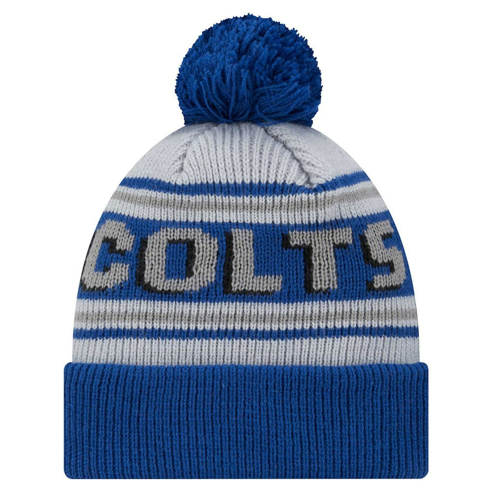 Indianapolis Colts New Era Youth Main Cuffed Knit Hat with Pom - Royal Hats