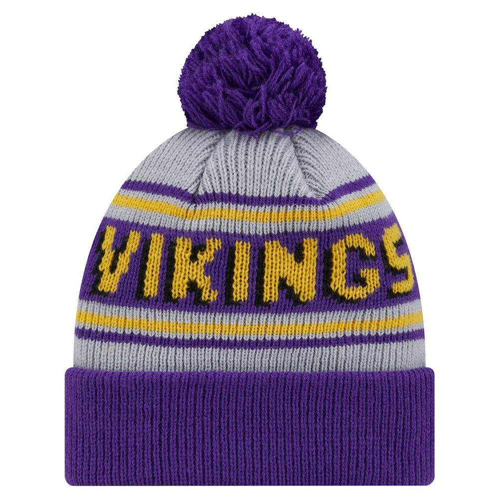 Minnesota Vikings New Era Youth Main Cuffed Knit Hat with Pom - Purple Hats